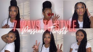 HOW TO STYLE PASSION TWISTS  7 DIFFERENT STYLES  BEGINNER FRIENDLY [upl. by Mariquilla776]