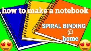 How To Spiral Bind A A4 Size Notebook With StringDiy Unruled Spiral Notebook Binding At Home [upl. by Akeinahs]