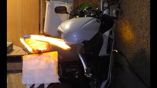 Trimming and fitting sequential LED indicators on a Yamaha R6 [upl. by Selie]