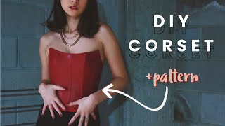 DIY CorsetBustier  PATTERN  How to Sew a Leather Corset  Draping Patterning amp Sewing Tutorial [upl. by Ecinrev729]