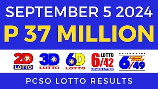 Lotto Result Today 9pm September 5 2024  PCSO Complete [upl. by Ellenaj686]