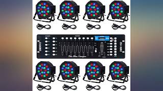 COZ LED Stage Lights DMX 8 pcs 18x3W RGB Par Can Lights Package with Remote review [upl. by Gone721]