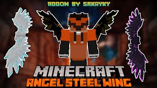 Keren Mod Minecraft Pe 120 Showcase  Angel Steel Wings Addon  Addon Minecraft Bedrock [upl. by Kalam570]