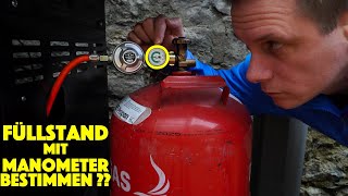 Gasflasche Füllstand ermitteln mit Manometer Wie viel Gas ist für den Gasgrill übrig  deutsch [upl. by Nivek339]