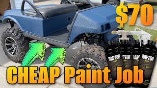 How To Paint Golf Cart with Raptor Liner Textured Bed Liner for Less than 100 [upl. by Waylen]