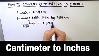 How to Convert Centimeters to Inches  Centimeter to Inches Conversion  Cm to Inch [upl. by Maxfield]