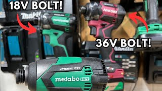 Metabo HPT Hikoki 18V Bolt VS 36V Bolt VS WH18DEX NEW Impact Driver Showdown [upl. by Hamitaf846]