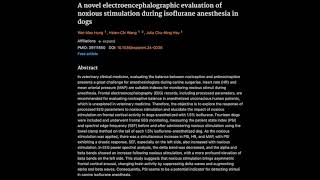 15 EEG evaluation of noxious stimulation during isoflurane anesthesia in dogs [upl. by Chil528]