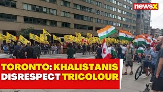 Pro Khalistan Protests Disrupt India Day Parade  Khalistanis Shout Slogans Disrespect Tricolour [upl. by Selia829]