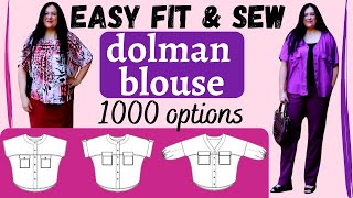 Super relaxed sewing CUTE DOLMAN WOVEN TOPS 1000 options Shoreline Pattern Emporium [upl. by Egreog]