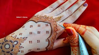 Eid Special Back Hand Mehndi Design  Eid Henna Design  Mehers Henna [upl. by Tavish]