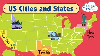 US Cities and States  Learn the geographic regions of the USA  Kids Academy [upl. by Ambler]