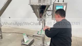 Semi automatic coffee flour chilli detergent milk powder filler auger screw powder filling machine [upl. by Valaria]