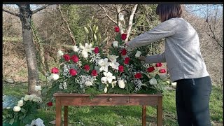 Arreglo con rosas y lillium Tips y tutoriales de floristería para principiantes 🌹🌹 [upl. by Eihcir]