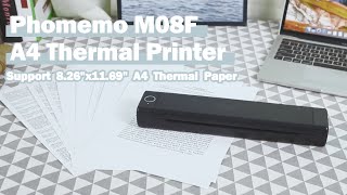 Phomemo M08F Operation Intro Portable Thermal Printer  Compatible with AndroidiOS LaptopTablets [upl. by Carlynn]