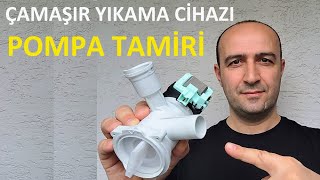 Çamaşır makinesi tahliye pompası motoru nasıl sökülür TAMİR edilir  Bosch vario perfect e18 hatası [upl. by Uda808]