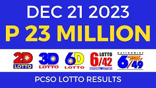 Lotto Result December 21 2023 9pm PCSO [upl. by Ahsinelg469]