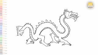 Chinese dragon drawings easy  Outline sketches How to draw A Dragon step by step simply artjanag [upl. by Erelia]