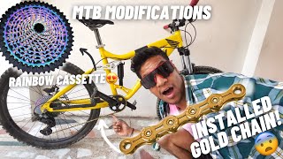 I installed golden chain on my MTB😨  MTB modifications vlog  Bhandari G MTB [upl. by Nevin]