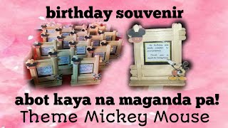 DIY birthday souvenir souvenir na gawa sa popsicle sticks Theme Mickey Mouse [upl. by Cheke303]