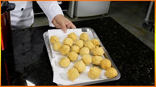 BOLINHO DE BACALHAU EMPANADO  SIMPLESMENTE MARAVILHOSO [upl. by Nahseez]