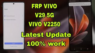 FRP BYPASS VIVO V29 5G  VIVO V2250 WITHOUT PC  LATEST UPDATE [upl. by Dnarb]