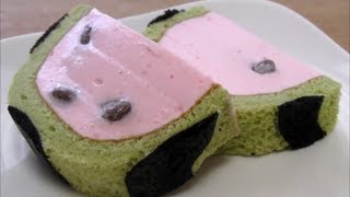 🍉 Watermelon mousse cake すいかムースケーキ [upl. by Anemolif]