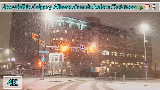 Snowfall in Calgary before Christmas 🎄 4K Snowfall Walk in Canada Canada calgary Snow [upl. by Lorac732]