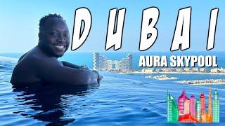 Swimming in the Clouds Aura Skypool  Worlds Highest Infinity Pool in Dubai 4K [upl. by Limaj]