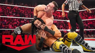 Mustafa Ali vs The Miz amp Theory  2on1 Handicap Match Raw May 2 2022 [upl. by Kehr502]