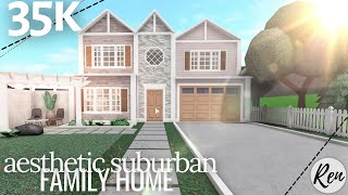 bloxburg aesthetic suburban family home 35k [upl. by Jany]