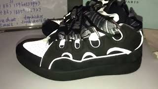 LANVIN Curb Suede Trim Sneakers Black Grey 3M Review from Topkickss [upl. by Lashonda908]