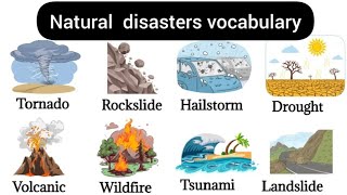 Natural Disasters  kids learn different nature disasters names with spelling and pictures [upl. by Andrus]