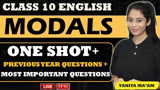 Modals in English Grammar  Modals  Class 10 English Grammar 202324  Modals One Shot [upl. by Einnil]