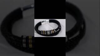 Golden Silver Leather Bracelet For Men [upl. by Dennison]