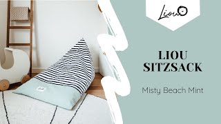 Original Liou Sitzsack für Kinder quotMint Zebraquot aus BioBaumwolle inkl Füllung in mintgrün [upl. by Greabe]