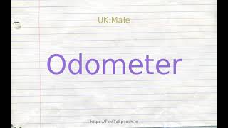 How to pronounce odometer [upl. by Eiser900]