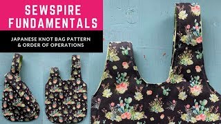 BONUS ✏️ How to draft a pattern to sew a Japanese Knot Bag by Sewspire [upl. by Vonny]