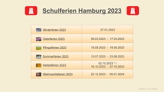 Schulferien Hamburg 2023 [upl. by Ahsatsan]