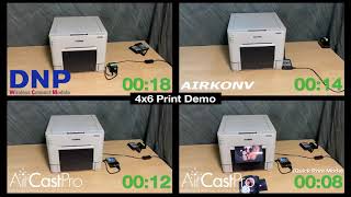 AirCastPro vs DNP Wireless Connect Module WCM vs Airknov DNP RX1HS Print Speed Comparison [upl. by Tiffa]