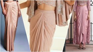 draped skirt cutting and stitchingtrending drape skirt draped wrap skirt from scratch tutorial [upl. by Ferdinanda904]