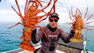 GIANT LOBSTER  Catch and Cook  CAMPING ON MY BOAT [upl. by Kent]