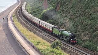 B1 61306 Mayflower passes Langstone Rock Dawlish with 1Z62 Kingswear to Wolverhampton 3 August 2024 [upl. by Amalee]