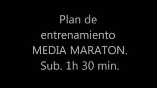 Plan de entrenamiento Media Maraton Sub 1 hora 30 minutos [upl. by Florri]