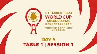 LIVE  T1  Day 5  ITTF Mixed Team World Cup 2024  Session 1 [upl. by Hofmann452]