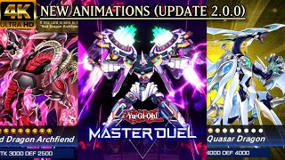 NEW MASTER DUEL ANIMATIONS Update 200  Dragon Archfiend Quasar Dragon Crimson Dragon AA ZEUS [upl. by Oberstone125]