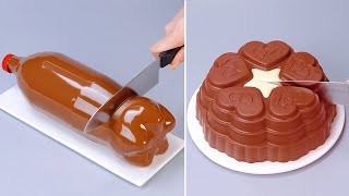 Fancy Cake Design Tutorial  So Delicious Chocolate Cake Decoration Recipes  Just Cake [upl. by Chariot857]