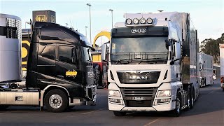 Volvo Scania MAN and Mercedes trucks power out of Sydney Motorsport Park [upl. by Knobloch]