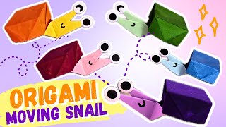 Origami Moving Paper Snail  How to make a fidget toy🐌🐚 [upl. by Fillian]