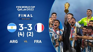 RESUMEN COMPLETO ARGENTINA 3 4  3 2 FRANCIA  FINAL CATAR 2022 [upl. by Hareehat]